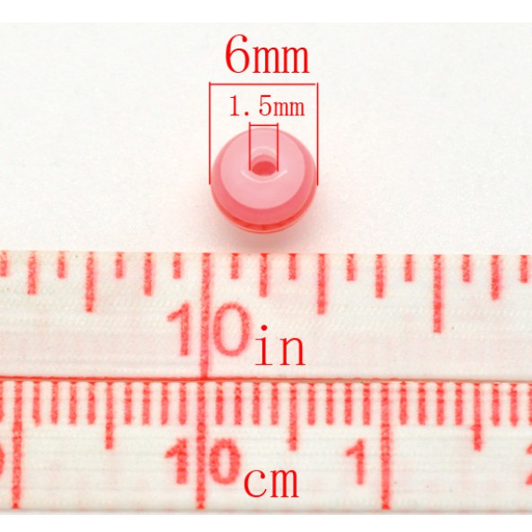 Set 100 hạt xâu chuỗi tròn 6mm dùng làm trang sức thủ công