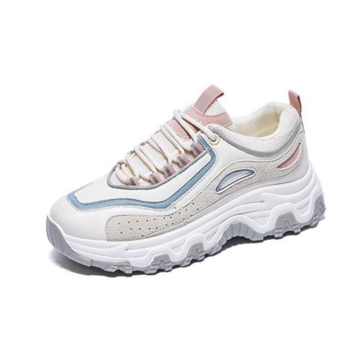 Sneaker/ Giày Sneaker/ Giày Sneaker Nữ Phối Màu Hai Màu Cam Hồng Cao 3Cm Cực Xinh, Nhanh Nhẹn Cho Mùa Hè Năng Động