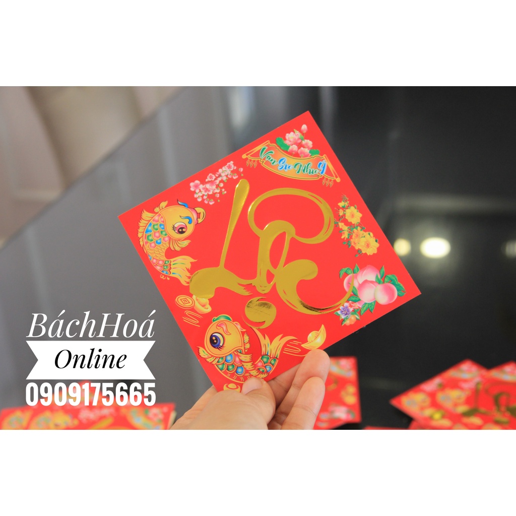 Tem giấy/ decal chữ LỘC/PHÚC dán dưa hấu, bánh chưng