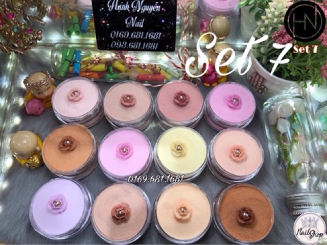 Set Bột Mỹ 3in1 Vẽ Nổi Đắp Hoa- Đắp Phom móng- Nhúng - Cọ Nặn Hoa