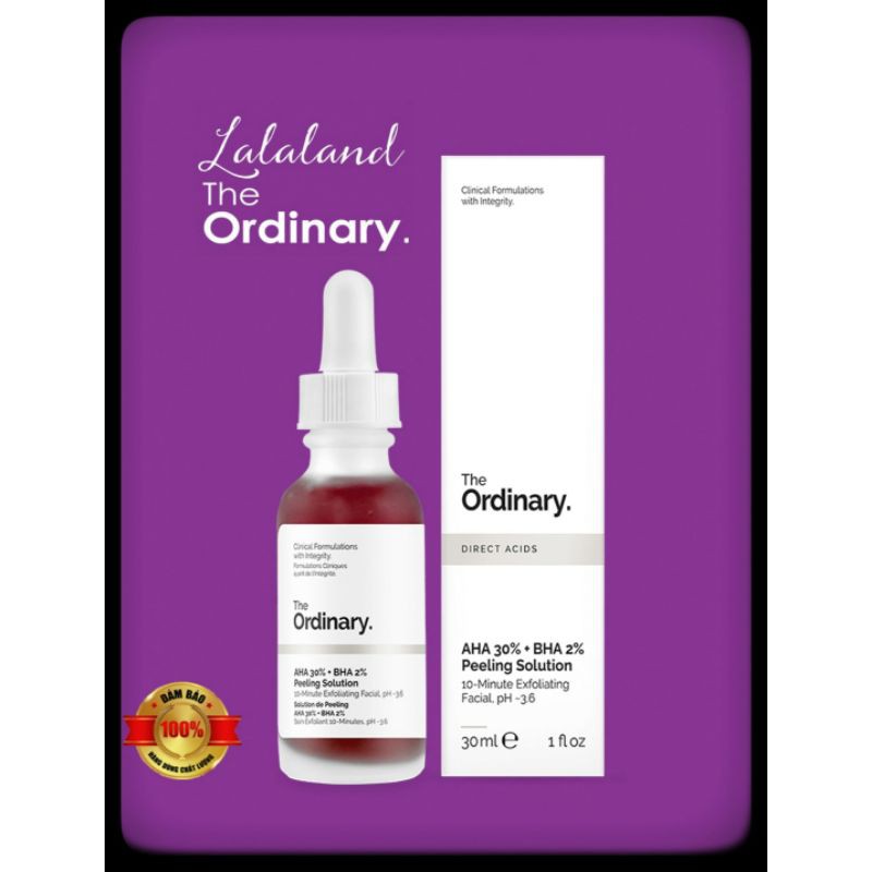 The Ordinary AHA 30% + BHA 2% Peeling Solution cho da lỗ chân lông to, nhiều mụn và không đều màu