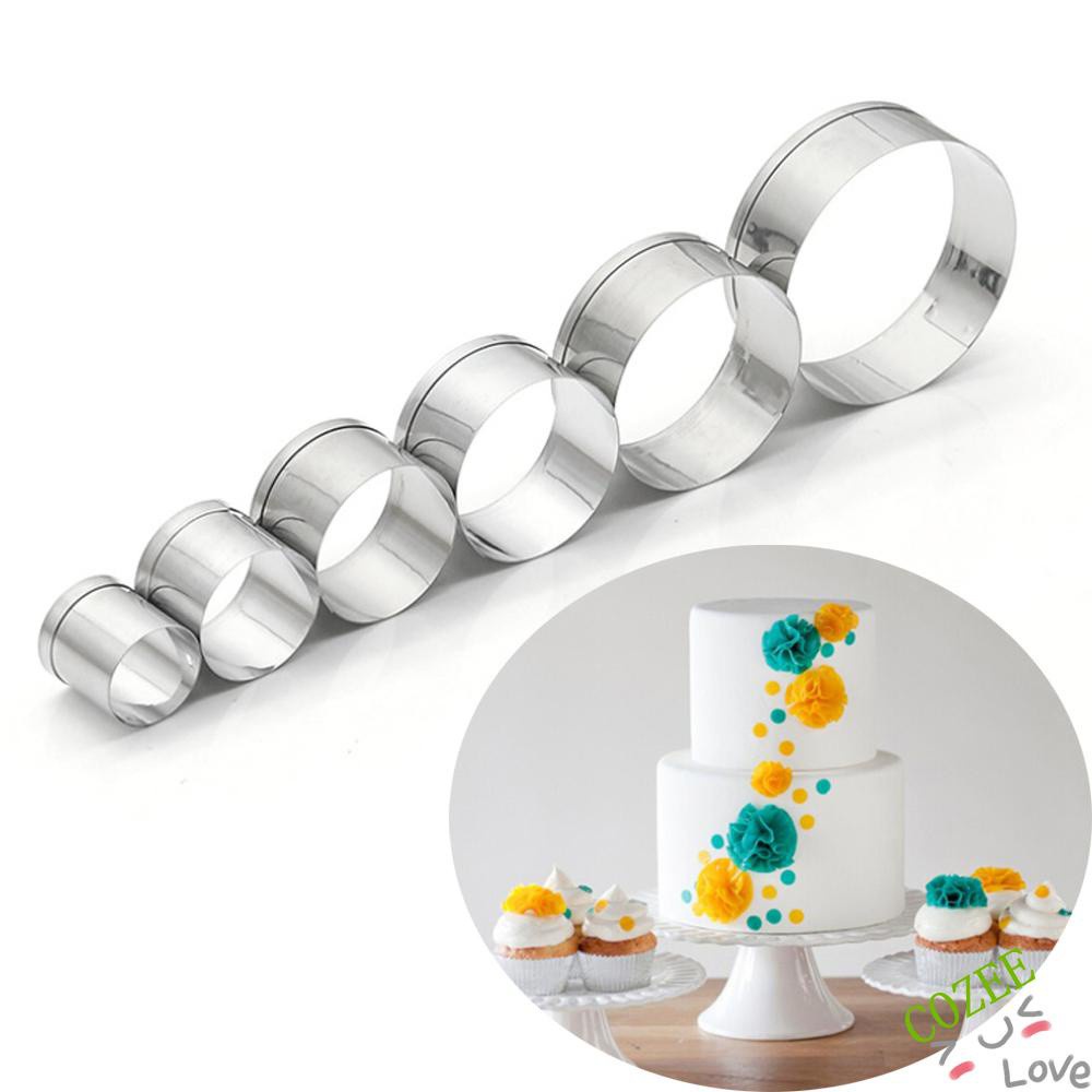 Bộ 6 Khuôn Cắt Bánh Quy Hình Tròn Bằng Thép Không Gỉ Diy
