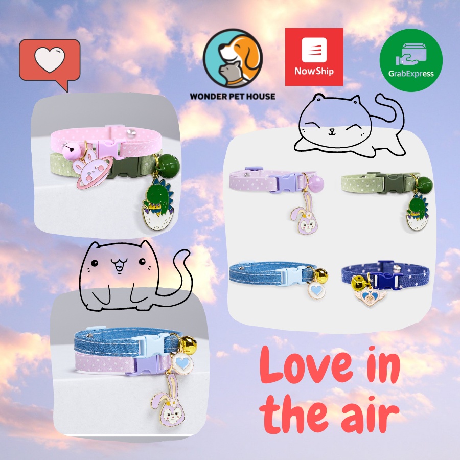 Vòng cổ cho mèo có chuông lục lạc hình cute, cực xinh xắn, đáng yêu nhiều mẫu