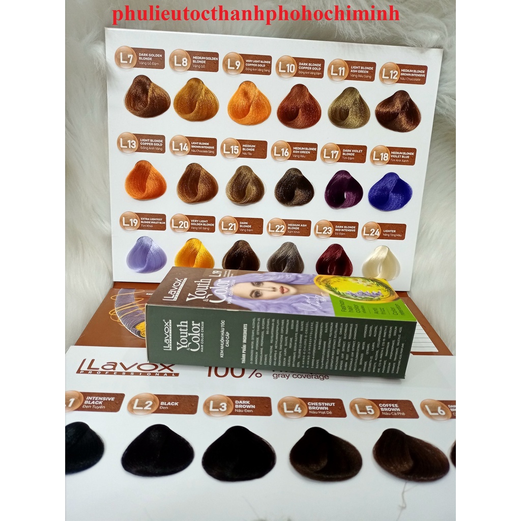 Nhuộm phủ bạc màu thời trang Youth Color (mã màu L1 đến L24)