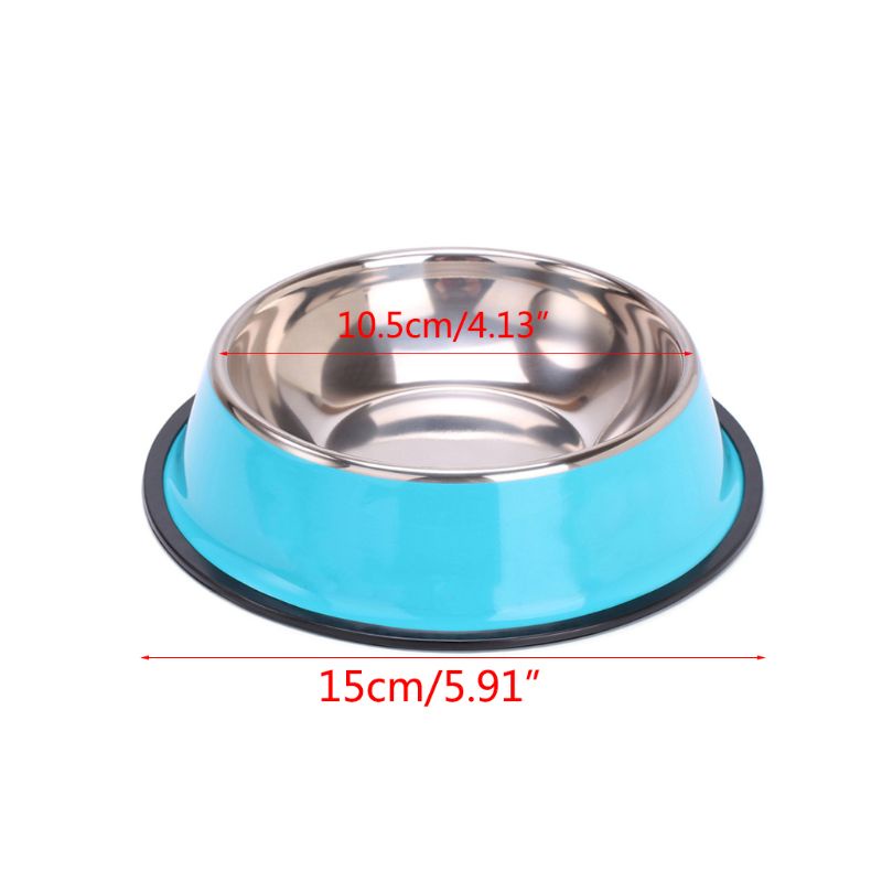Bát Đựng Thức Ăn / Nước Uống Cho Thú Cưng Bằng Thép Không Gỉ Chống Trượt Nhỏ Gọn