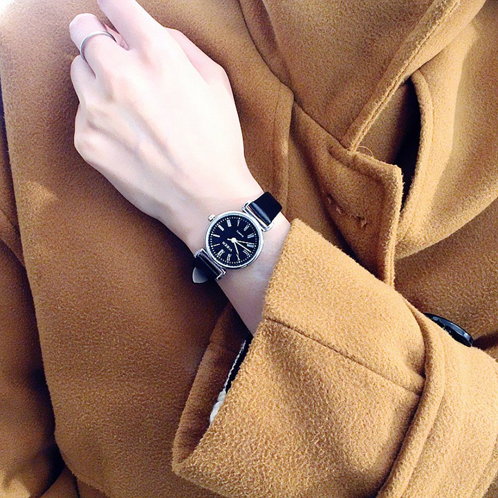 Đồng hồ nữ mặt tròn dây da 5 màu đa dạng CD14 Bán lẻ giá sỉ