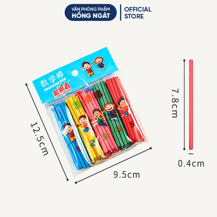 Que tính học toán cho bé, bộ 100 que tính mini bằng gỗ đồ dùng học tập văn phòng phẩm làm quà tặng học sinh QT07