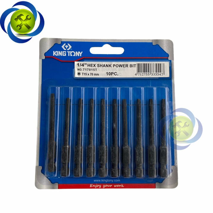Mũi vặn vít sao T15 Kingtony 717015T dài 70mm loại không lỗ (1 cây)