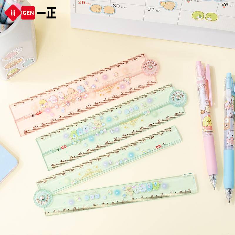 Thước kẻ bằng acrylic trong suốt 30cm San-x SUMIKO GURASHI có thể gấp gọn tiện dụng