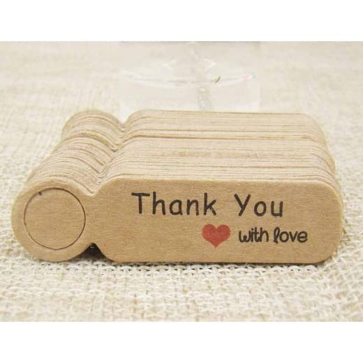 Brown Craft Label Tags Thank You Hangtag Stock