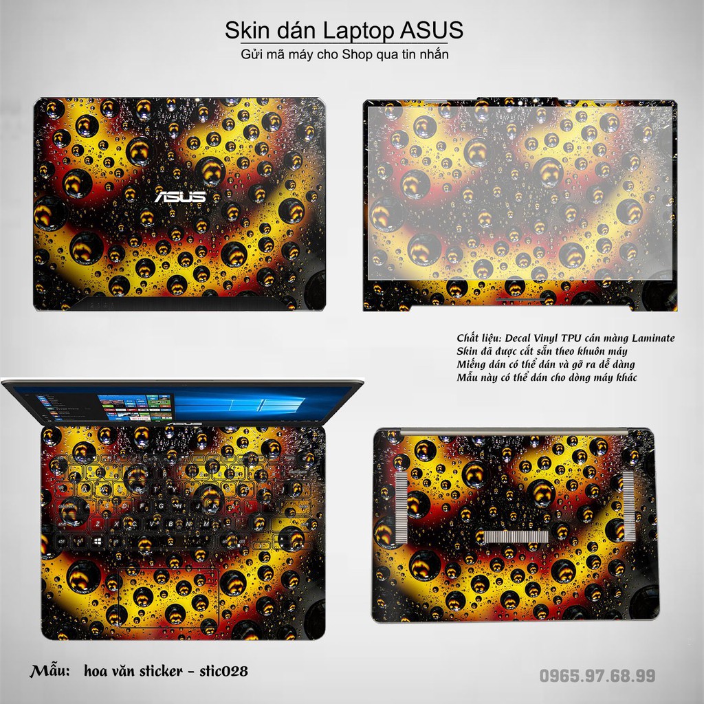 Skin dán Laptop Asus in hình Hoa văn sticker nhiều mẫu 5 (inbox mã máy cho Shop)