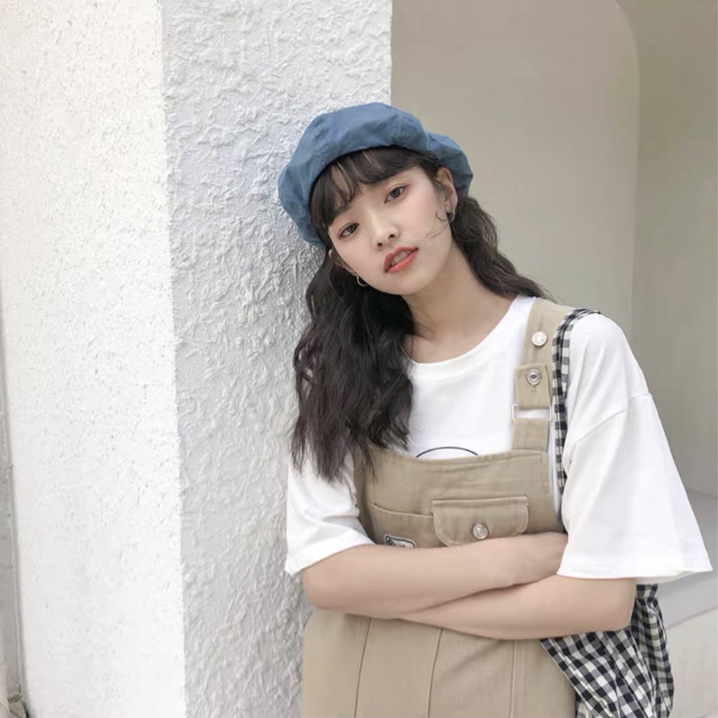 Mũ Beret Vải Cotton Phong Cách Nhật Bản