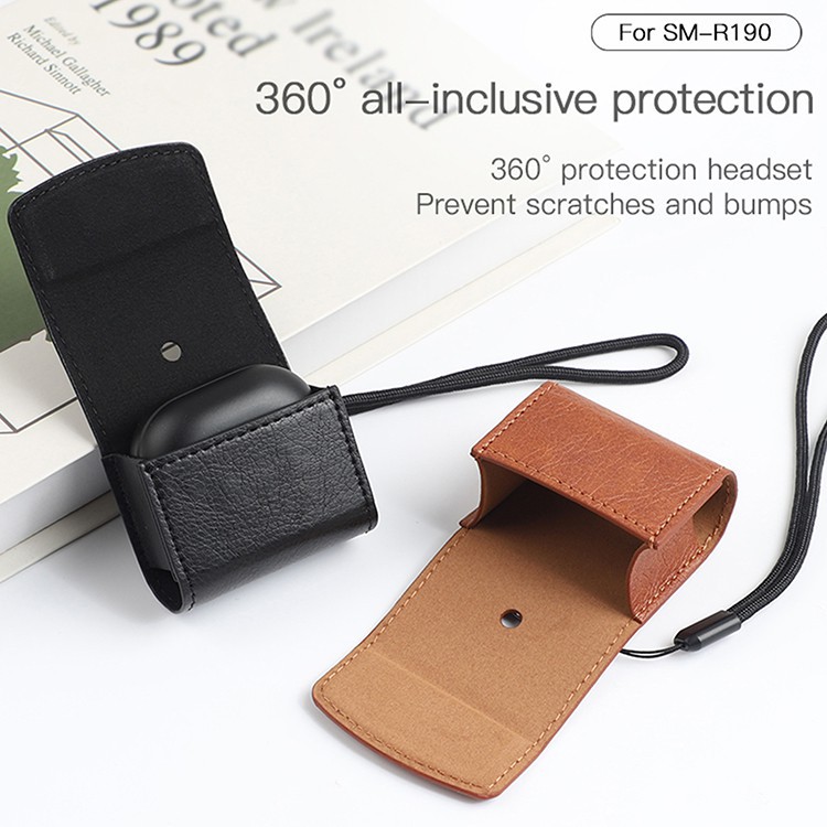 Vỏ da bảo vệ hộp sạc tai nghe không dây dạng túi đơn giản cho Samsung Galaxy Buds Live / Buds Pro