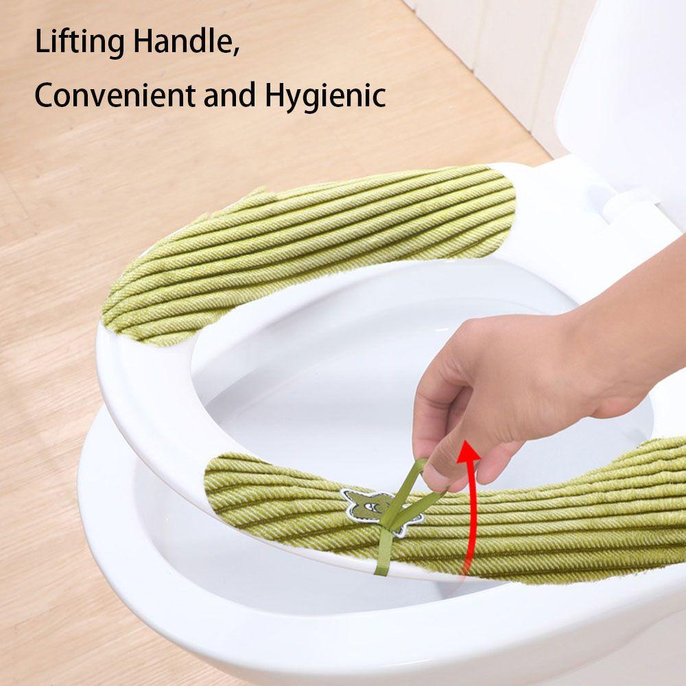 Vỏ Bọc Bệ Ngồi Bồn Cầu Bằng Vải Bông Dày Dặn Giữ Ấm Mùa Đông