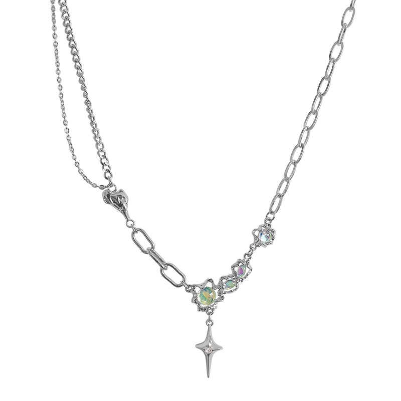 Vòng cổ Thép Titan Mặt Thánh Giá Phong Cách Hip hop Thời Trang Mùa Hè Cho Cặp Đôi