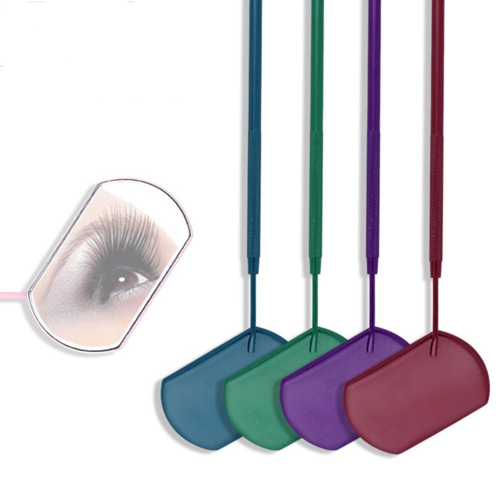 Gương Trang Điểm Lông Mi Bằng Thép Không Gỉ Thiết Kế Tay Cầm Dài Đa Năng Tiện Lợi