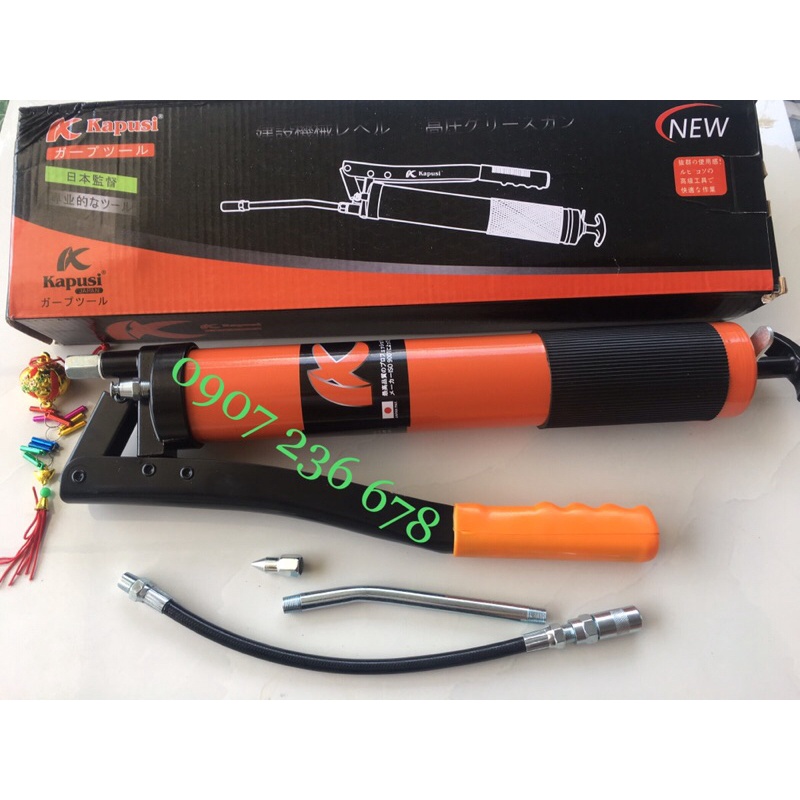 Bơm Mỡ Bò Kapusi Cao Cấp 400cc, 600cc, 900cc, Bơm Mỡ Cầm Tay