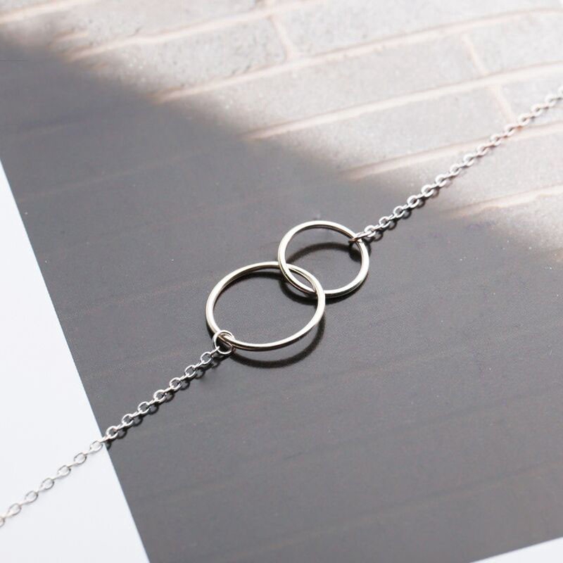 [Mã FAMAYFA giảm 10K đơn 50K] Vòng tay bạc mặt kiểu hai hình tròn phong cách Hàn Quốc | BigBuy360 - bigbuy360.vn