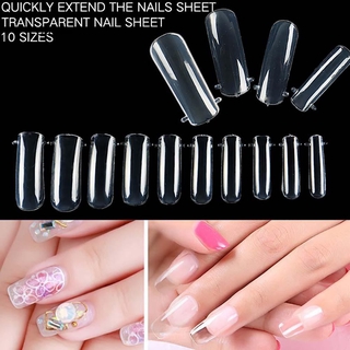 Bộ 100 Móng Tay Giả Bằng Acrylic Trong Suốt Toàn Diện