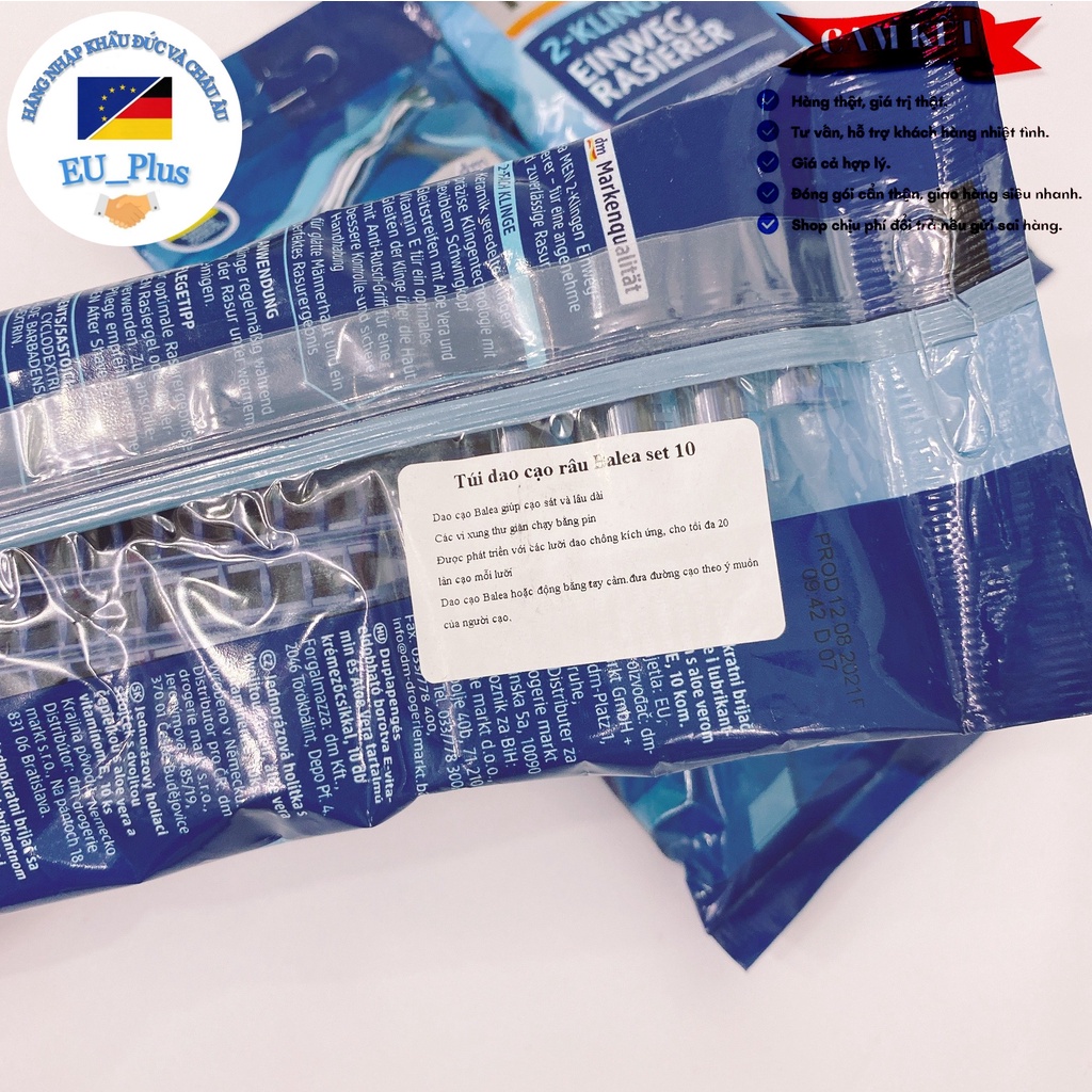 Dao cạo râu Balea men lưỡi kép (túi 10 chiếc) - Đức