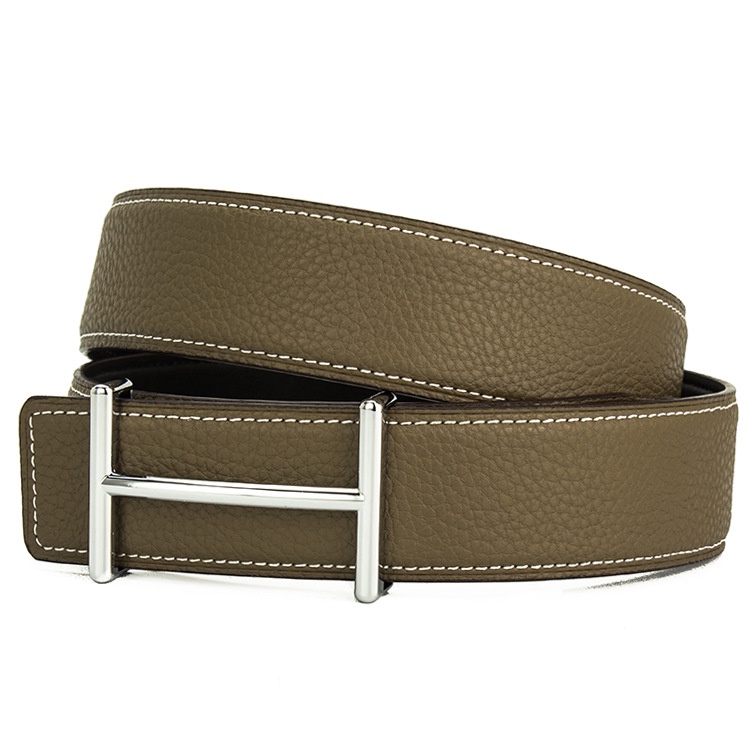 Thắt lưng da bò hình có khóa chữ H kiểu dáng thanh lịch ZUER zur