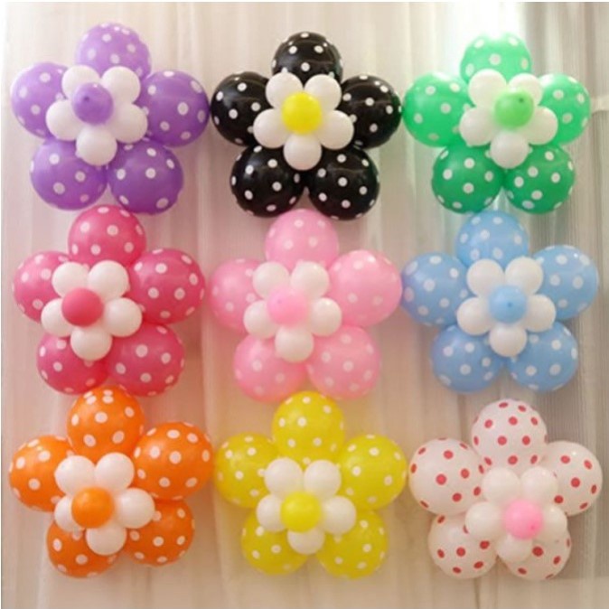 Miếng nhựa kết bong bóng tạo hình bông hoa 5 cánh Phụ KiệnTrang Trí Sinh Nhật tiệc cưới Happy birthay thôi nôi