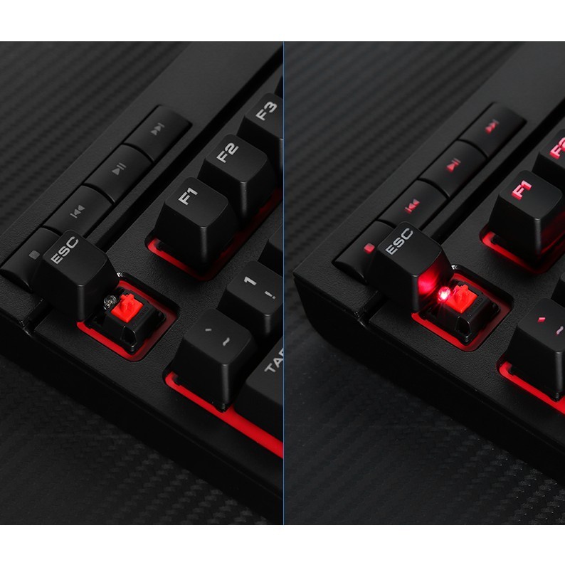 Bàn phím cơ có dây Gaming Corsair K63 đen - Đèn nền LED đỏ sống động - Chính hãng BH 12 tháng