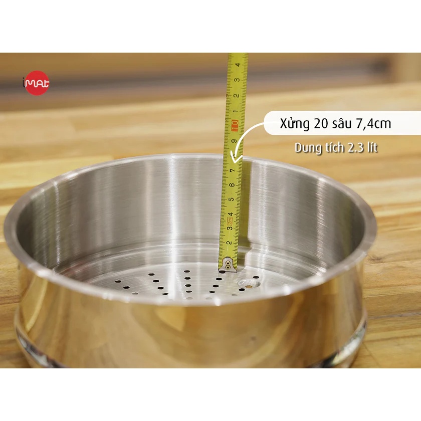 [Hàng chính hãng] Xửng hấp iMat inox 304 nhiều kích cỡ 20 I 22 I 24 I 26 I 28 I 30(cm). Dùng cho nồi, chảo cùng size
