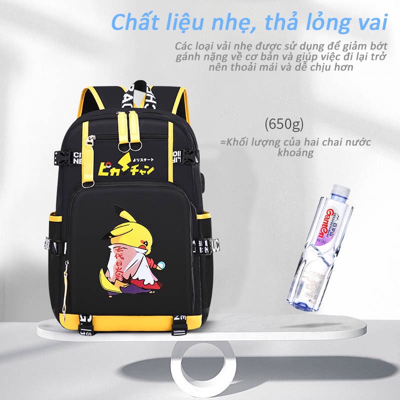 Anime Pikachu phiên bản Hàn Quốc ba lô siêu nhẹ chống thấm nước cho nam và nữ
