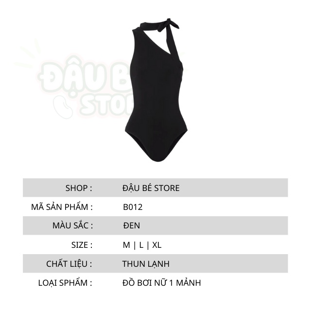 Bikini Liền Thân Đi Biển Lệch Vai Sexy Cao Cấp - Bộ Đồ Bơi 1 Mảnh Nữ Cột Nơ Cổ Thời Trang Hàn Quốc - Daube - B012