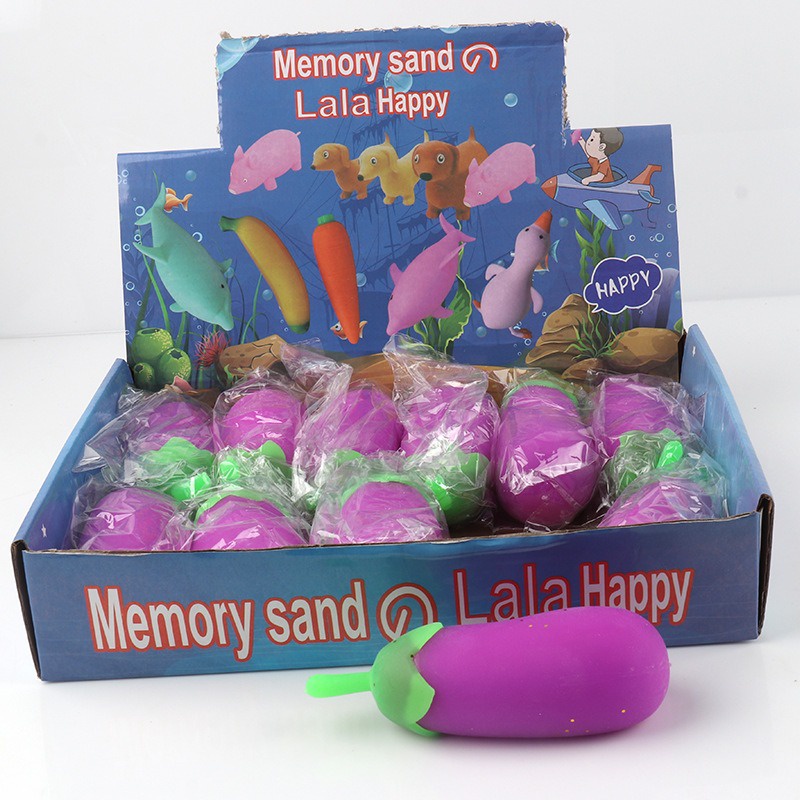 Squishy Mochi hình CỦ CÀ TÍM KÉO DÀI mềm mịn dễ thương chân thực giảm stress co dãn đàn hồi ngộ nghĩnh bóp giải trí