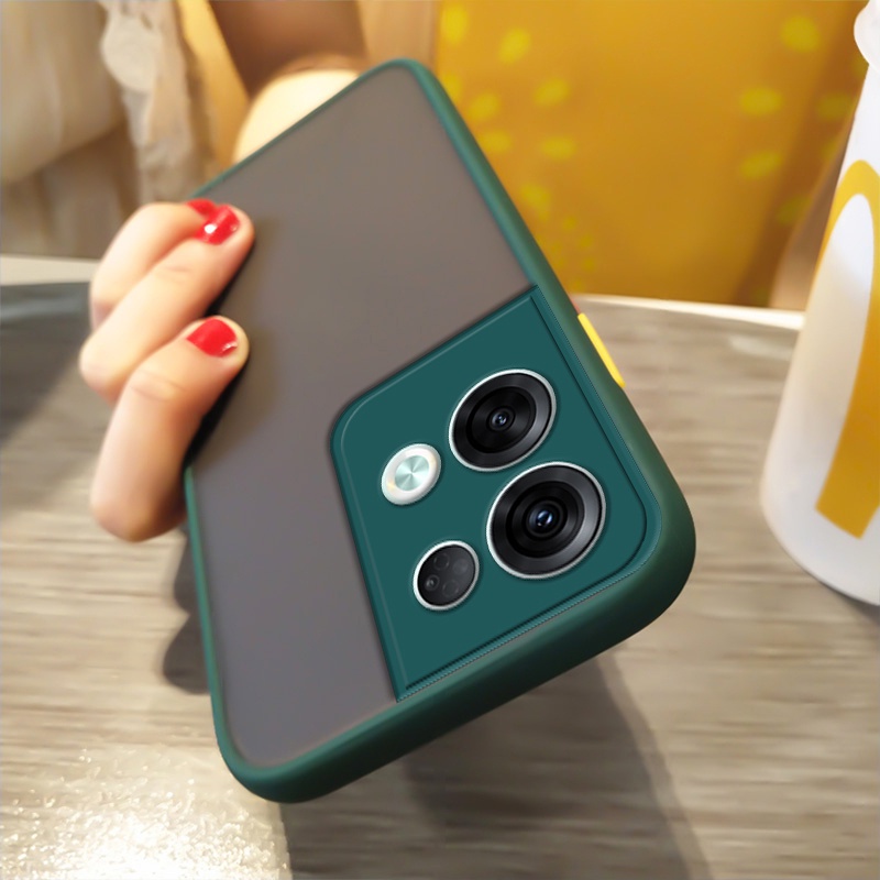 Ốp Điện Thoại Mềm Trong Suốt Mặt Nhám Viền Màu Kẹo Bảo Vệ Camera Cho OPPO Reno 8 Pro Reno8 Pro 5G