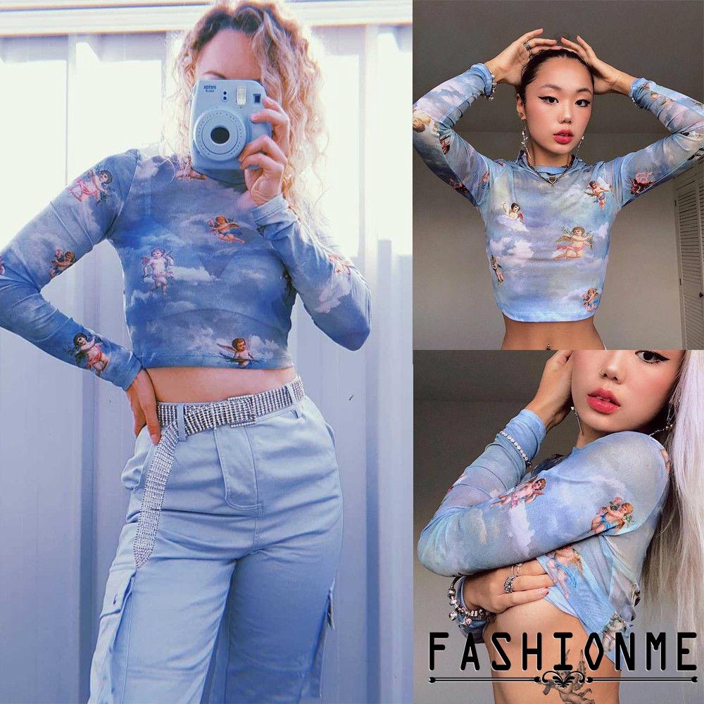 Áo Lửng Cổ Lọ Tay Dài Kiểu Lưới Xuyên Thấu | BigBuy360 - bigbuy360.vn