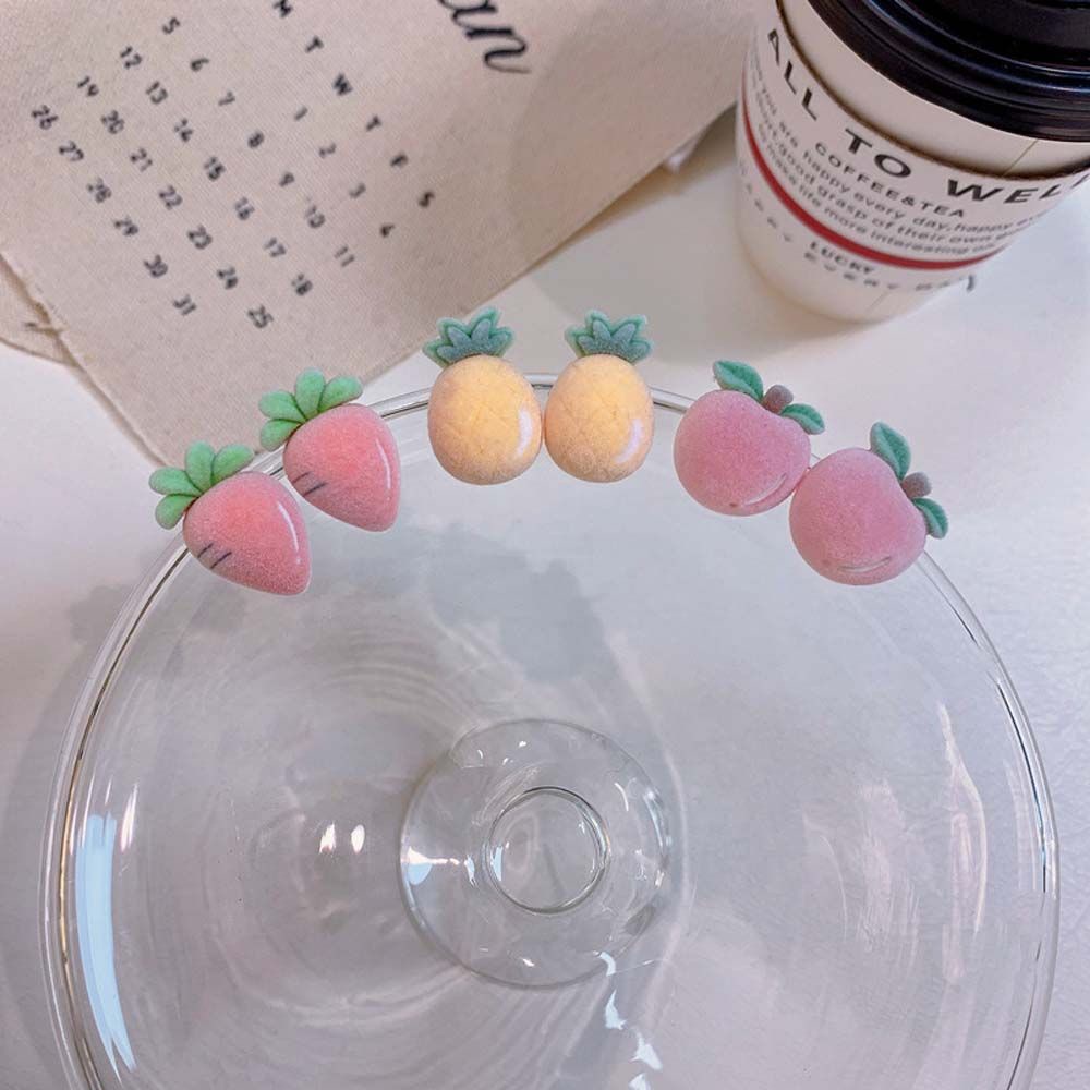 Khuyên tai xỏ lỗ bằng nhựa resin hình quả đào dễ thương đơn giản phong cách Hàn Quốc cho nữ