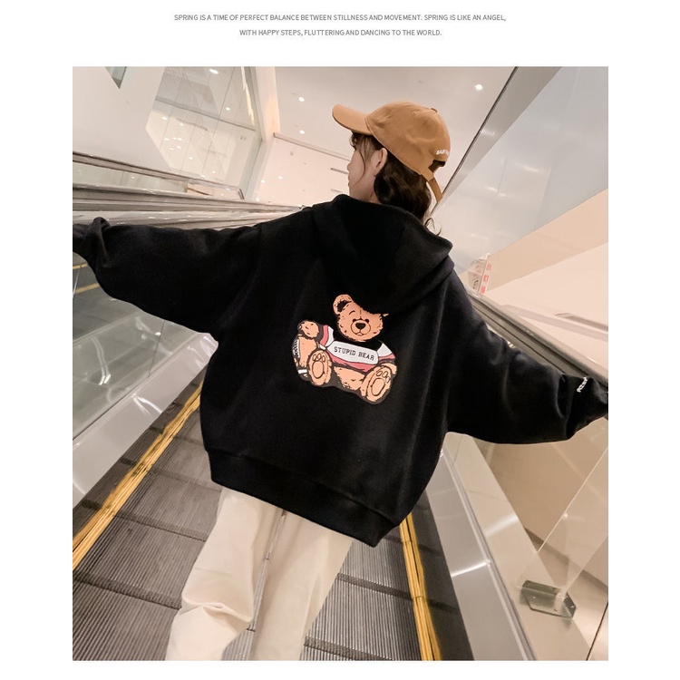 Áo khoác cardigan có mũ trùm đầu phong cách phương Tây thời trang mùa thu 2021 dành cho bé gái