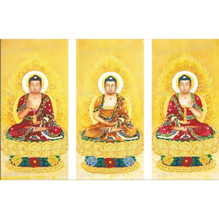 Tranh Đính Đá ABC 3D Ba Vị Phật (3 THỜI HIỆN TẠI , QUÁ KHỨ , TƯƠNG LẠI) DF2836 (KHÁCH TỰ ĐÍNH) KT:128X79CM