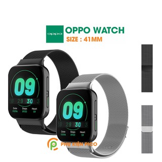 Dây đồng hồ Oppo Watch 41 46 mm dây đeo bằng thép không gỉ Milanese Loop có khóa nam châm thumbnail