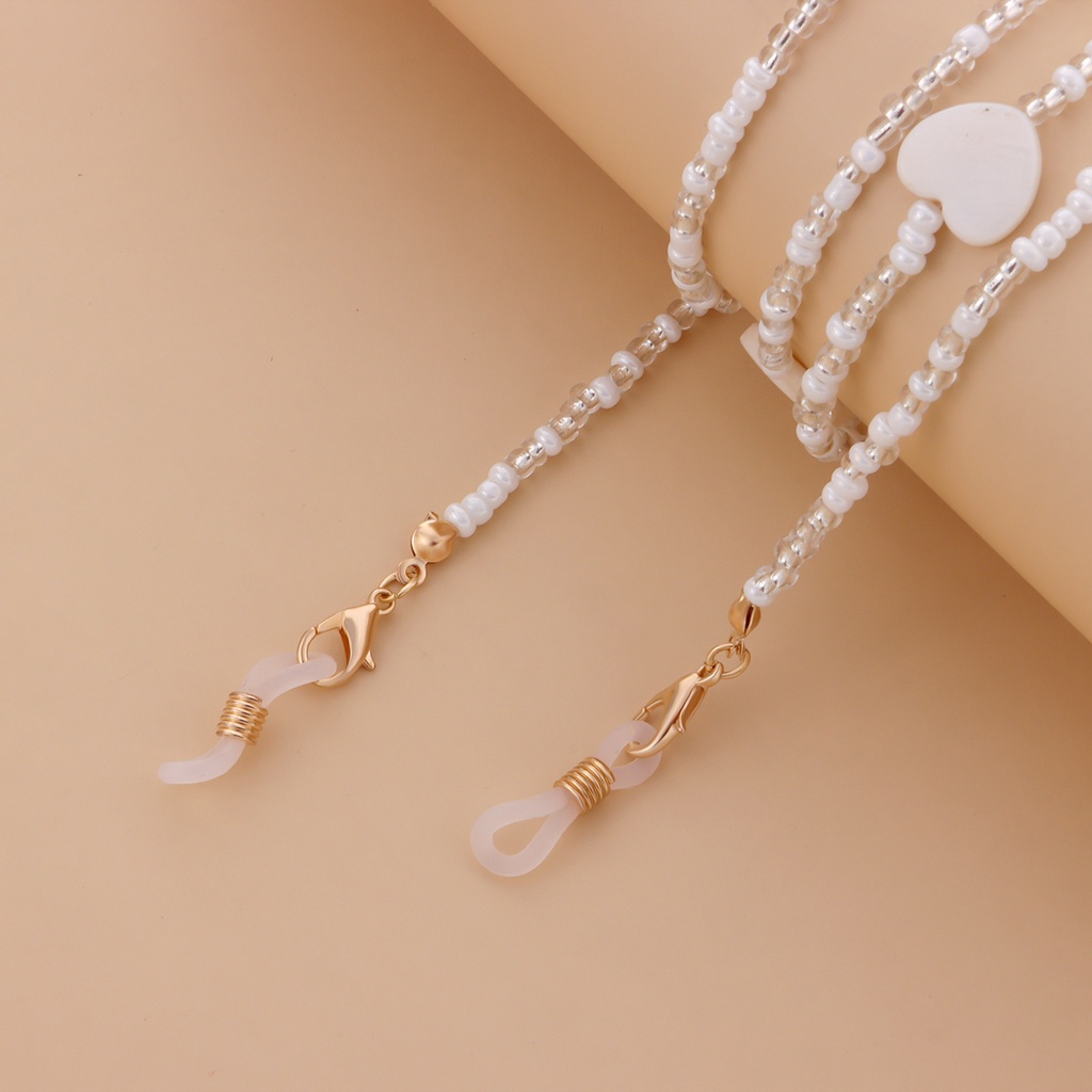 Dây Đeo Mắt Kính Xỏ Hạt Màu Trắng Thời Trang Cho Nữ