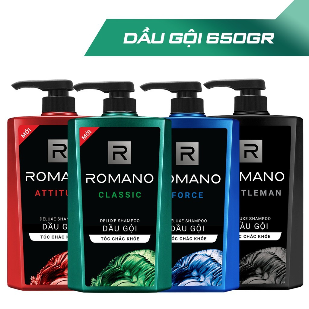 Dầu gội Romano hương nước hoa 650gam các loại