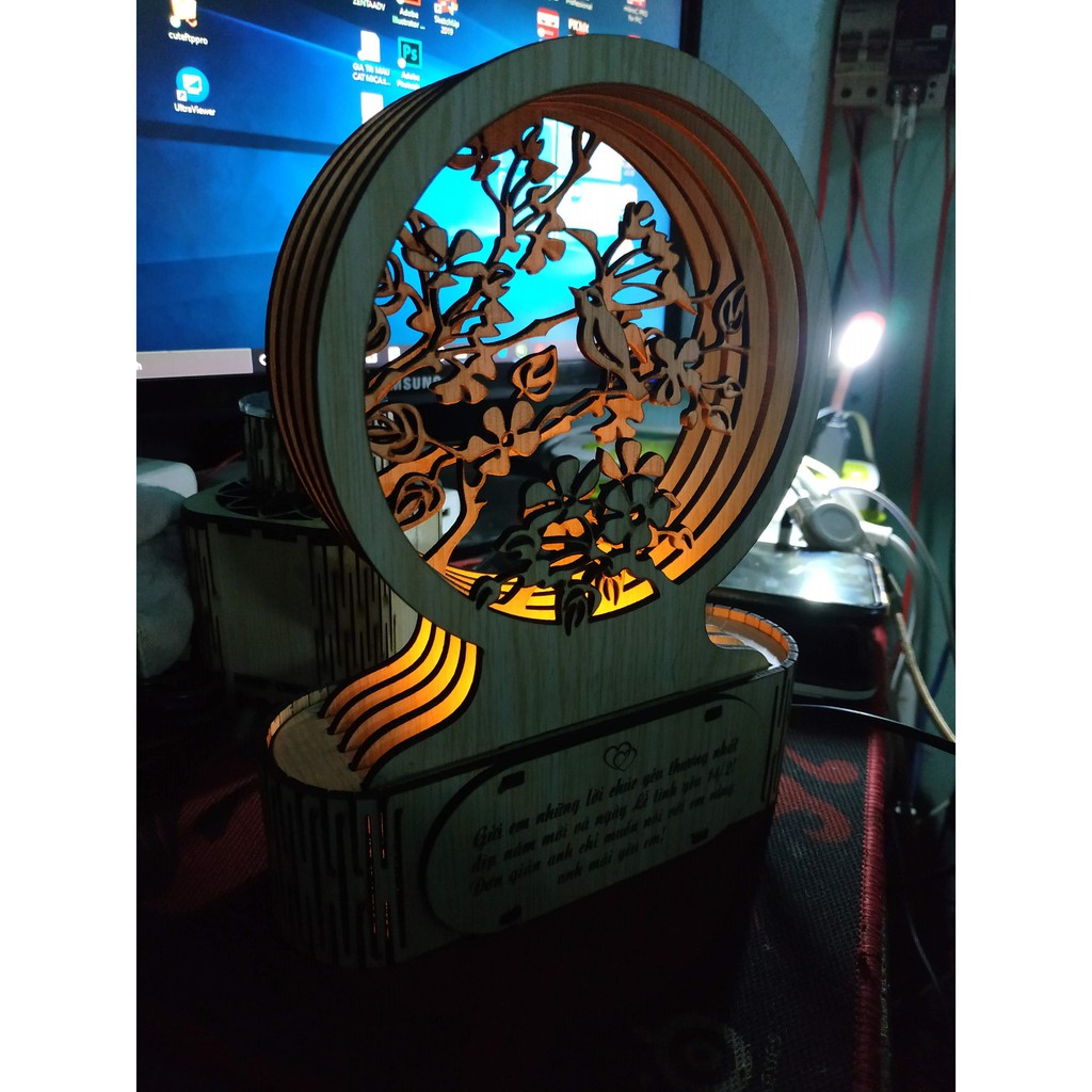 Đèn Ngủ Gỗ - Đôi Uyên Ương | BigBuy360 - bigbuy360.vn