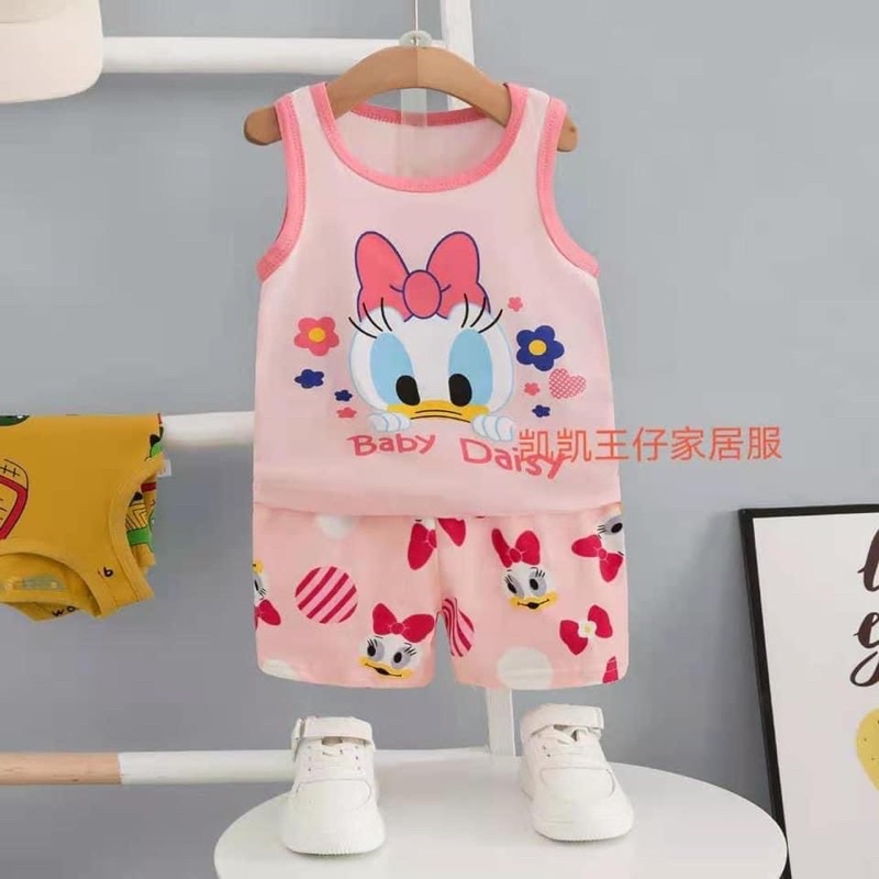 [KAIKAI 9-16kg] Đồ bộ Quảng Châu KaiKai- Bộ ba lỗ Cotton Xuất Hàn cho bé gái 1-3 tuổi