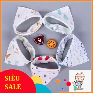 Khăn Quàng Cổ Cotton Loại 1 Cho Bé,Yếm Cho Bé Có Nút Bấm Điều Chỉnh,Khăn Yếm Tam Giác Bonmart.vn