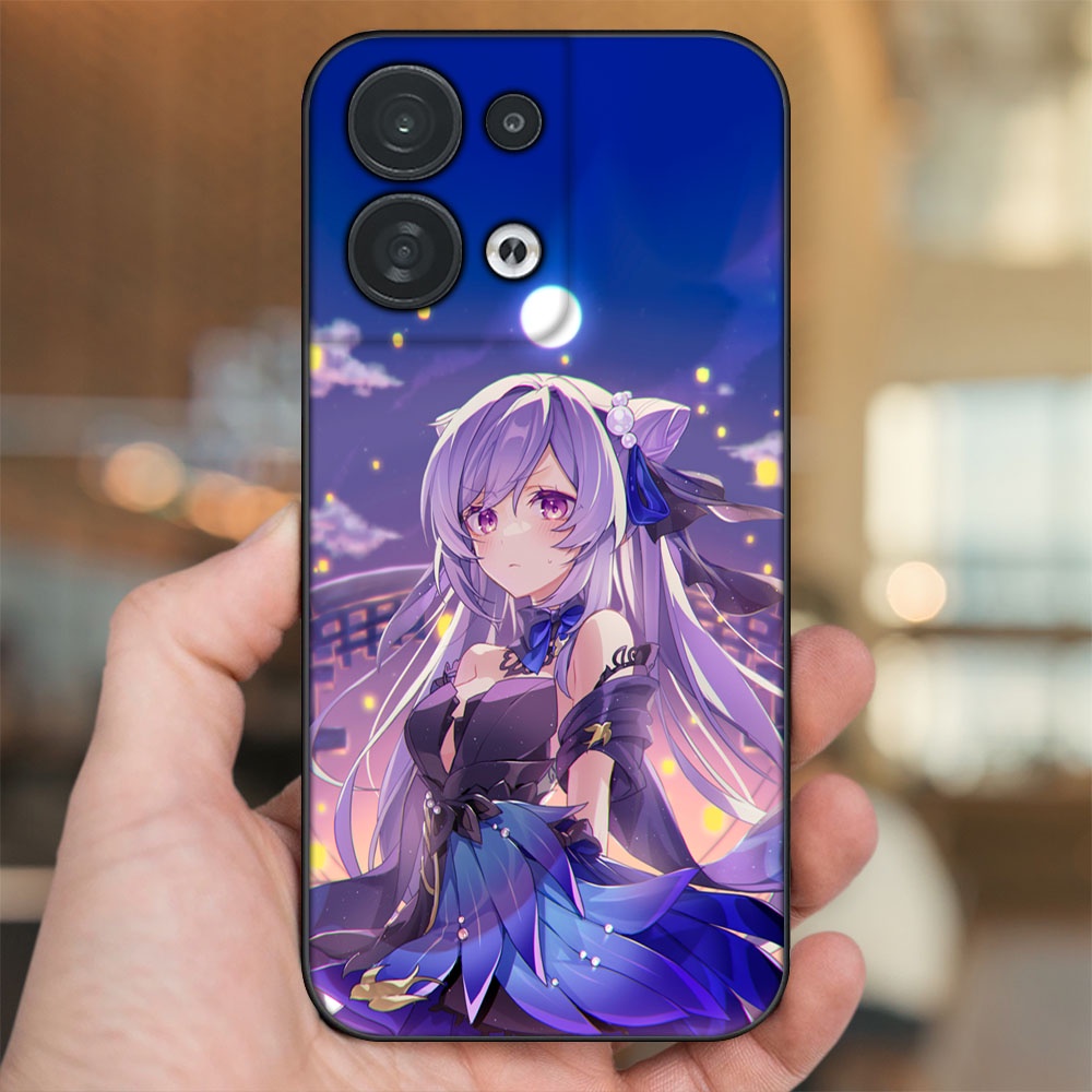 Ốp lưng Oppo Reno 8 5G viền đen in hình Keqing Genshin Impact