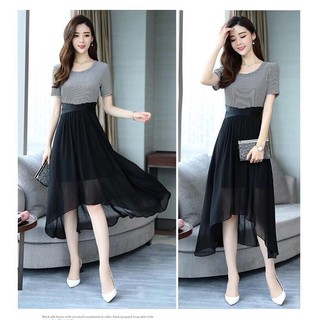 Đầm xòe phối lưới thời trang nữ