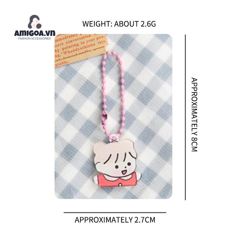 Móc Chìa Khóa Dạng Chuỗi Hạt acrylic Họa Tiết Gấu Dễ Thương Nhiều Màu Sắc