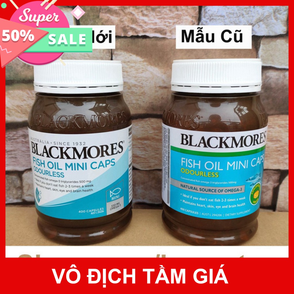 GIÁ VÔ DỊCH Viên uống Blackmores Odourless Fish Oil 1000mg 400 viên Dầu Cá Không Mùi Mini Caps GIÁ VÔ DỊCH