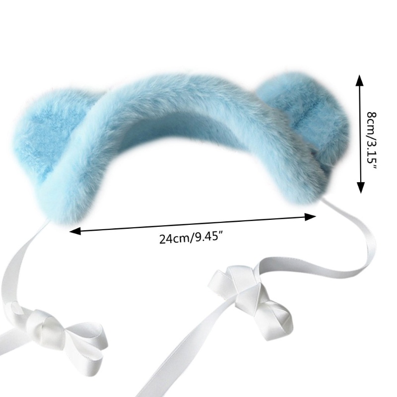 Băng Đô Tai Thú Bông Mềm Mại Hóa Trang Halloween Cho Nữ