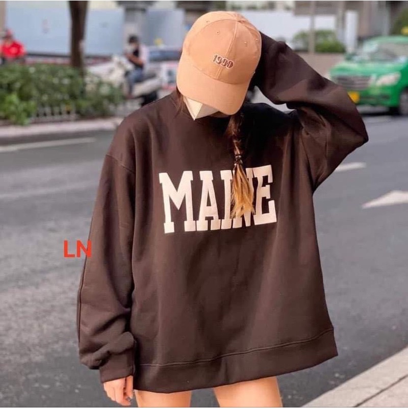 Áo nỉ bo MAINE chữ to