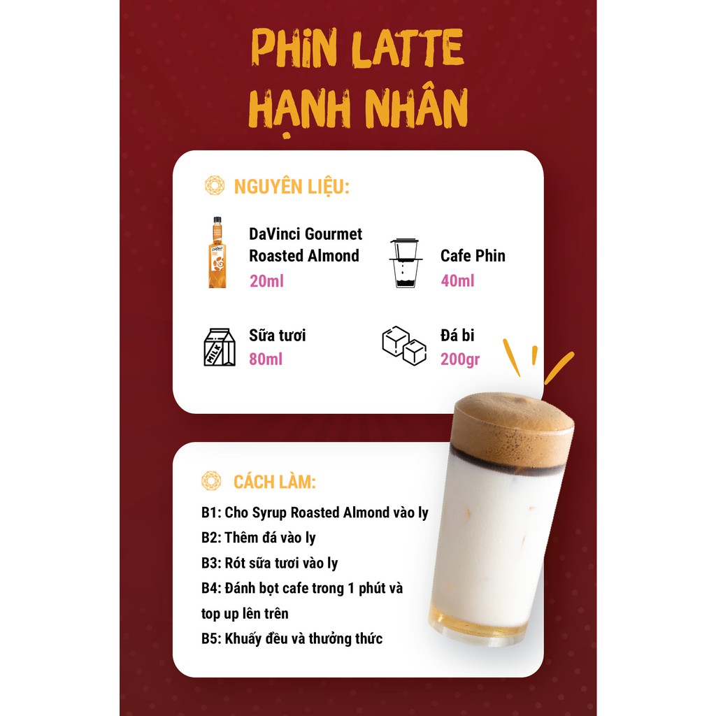 Siro hạnh nhân rang / Roasted Almond Syrup - DaVinci Gourmet