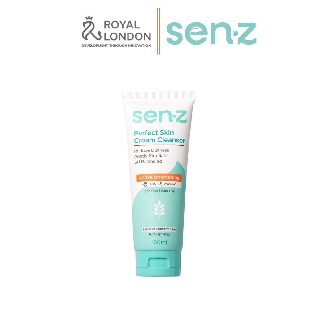 Sữa Rửa Mặt Cám Gạo Sáng Da Cho Mọi Loại Da SenZ Perfect Skin Cream Cleanser 150ML